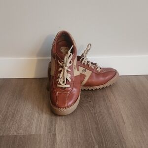 Born Brown and Tan Leather Sneakers